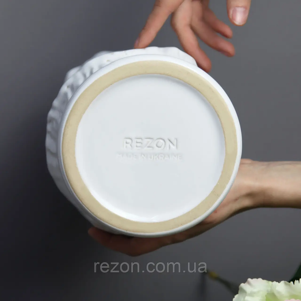 Ваза керамічна для кімнатних рослин Давид білий 24 см TM Rezon 2687618034 фото