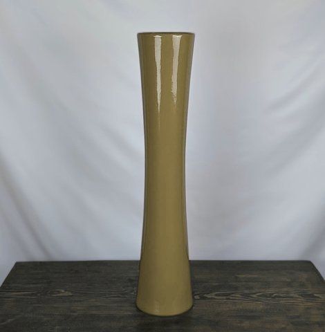 Ваза Nana Ceramics Напольна Труба Глянець висока Капучіно 77 см 2467090126 фото