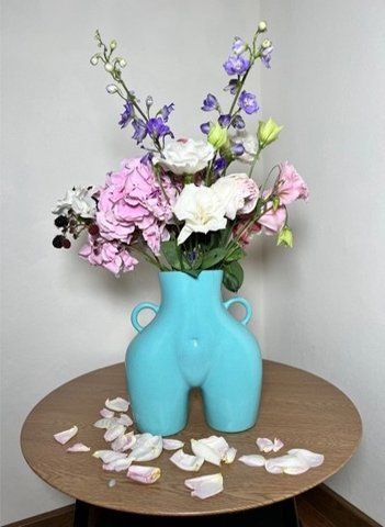 Ваза Nana Ceramics Ким Бирюзовая 25 см 2384543610 фото