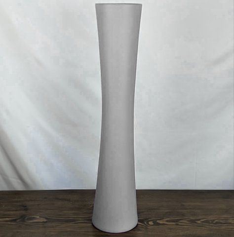 Ваза Nana Ceramics Напольна Труба Муар висока Біла 77 см 2467093430 фото
