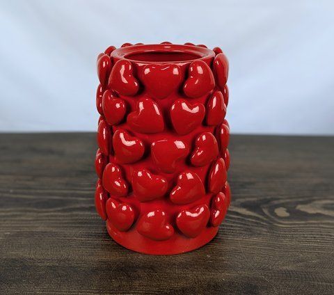 Ваза Nana Ceramics Сердце красная 21 см 2534582092 фото