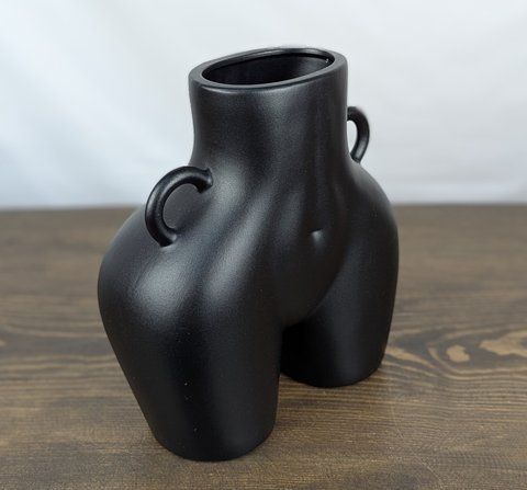 Ваза Nana Ceramics Ким муар Черная 25 см 2566224905 фото