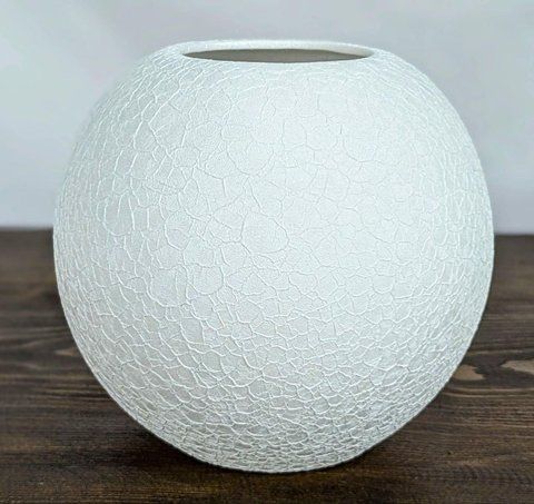 Ваза Nana Ceramics Шар шелк белая 16 см 2467127050 фото