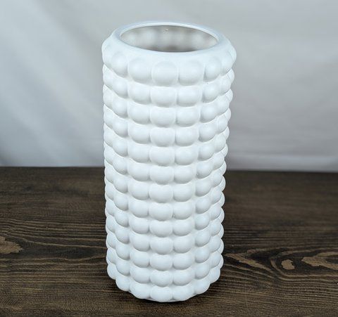 Ваза Nana Ceramics Бамбл муар Белая 33 см 2566332211 фото