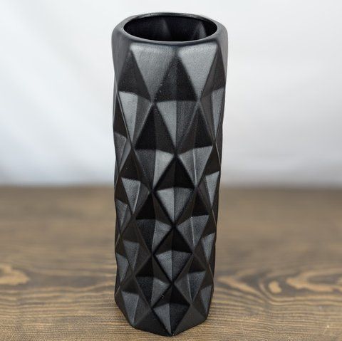 Ваза Nana Ceramics Полли муар Черная 41 см 2566340262 фото